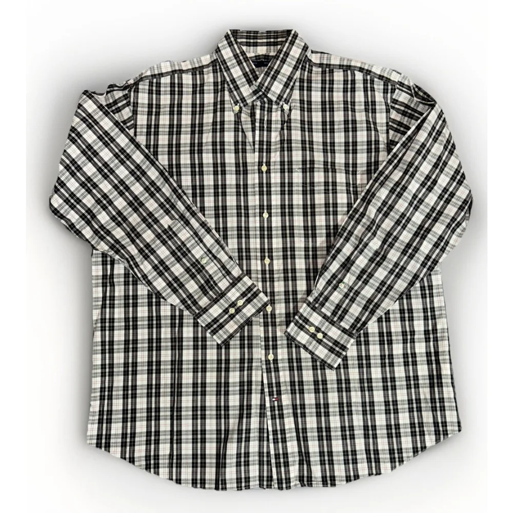 Tommy Hilfiger 17 34-35 Long Sleeve Button Down Shirt 100% Cotton